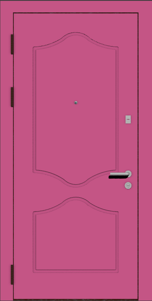 Металлическая входная дверь с отделкой эмаль розовая